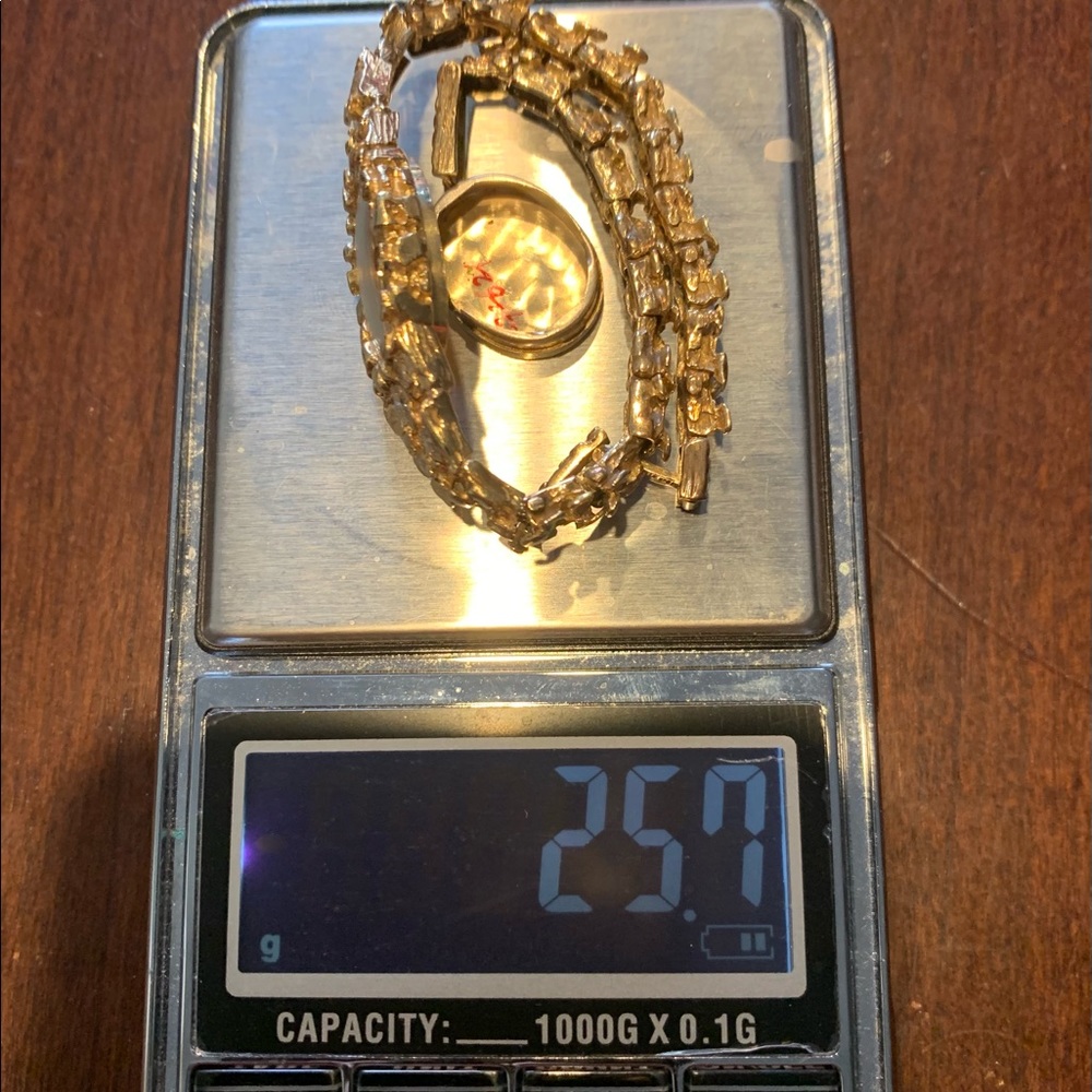 14K gold diamond nugget watch- NOT WORKING